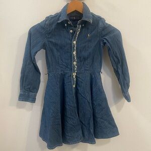Ralph Lauren girls size 6 long sleeve denim chambray shirt dress